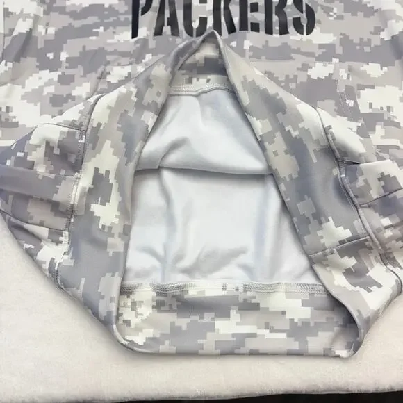 Green Bay Packers Men's NFL Salute to Service Gray Camo Hoodie Size L - Picture 9 of 10